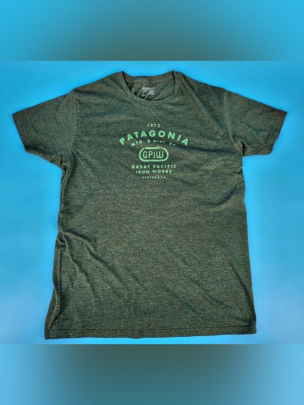 Patagonia Great Pacific Iron Works 1973 Logo T-Shirt Green XL